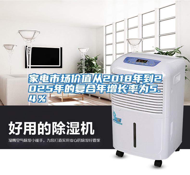 家電市場價值從2018年到2025年的復合年增長率為5.4％