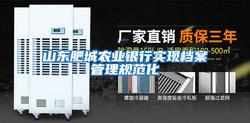 山東肥城農業銀行實現檔案管理規范化