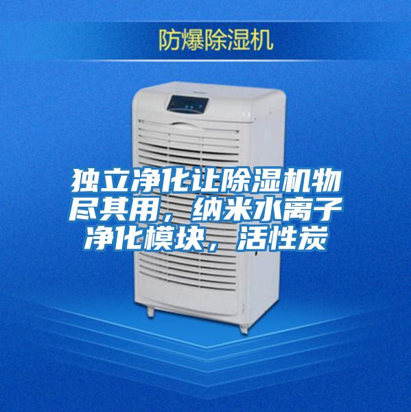 獨立凈化讓除濕機物盡其用，納米水離子凈化模塊，活性炭
