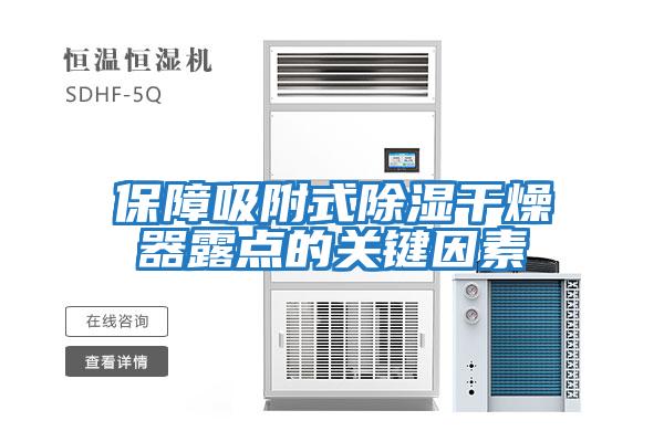 保障吸附式除濕干燥器露點的關鍵因素