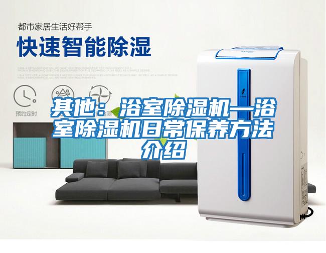 其他：浴室除濕機—浴室除濕機日常保養方法介紹