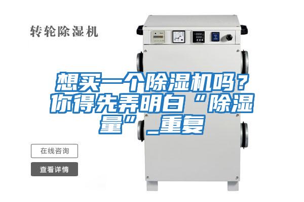 想買一個除濕機嗎?你得先弄明白“除濕量”_重復