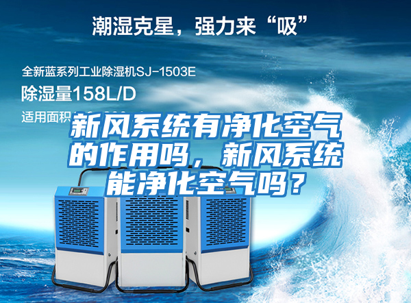 新風系統有凈化空氣的作用嗎，新風系統能凈化空氣嗎？
