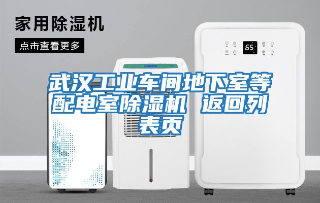 武漢工業車間地下室等配電室除濕機 返回列表頁