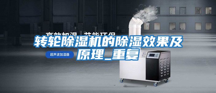 轉輪除濕機的除濕效果及原理_重復